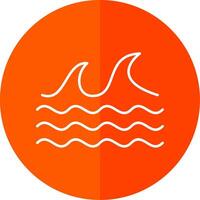 Sea Glyph Red Circle Icon vector