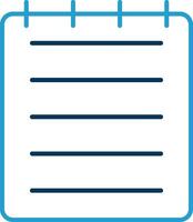 Note Line Blue Two Color Icon vector