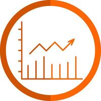 Line Chart Line Orange Circle Icon vector