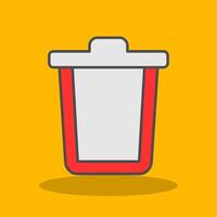 Trash Can Filled Shadow Icon vector