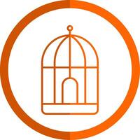 Circus Cage Line Orange Circle Icon vector