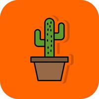 Cactus Filled Orange background Icon vector