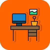 Workbench Filled Orange background Icon vector
