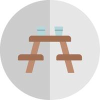 Picnic Table Flat Scale Icon vector