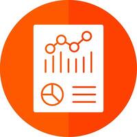 Graphical Report Glyph Red Circle Icon vector