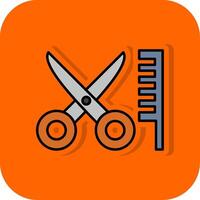 Hair Cut Filled Orange background Icon vector