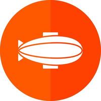 Zeppelin Glyph Red Circle Icon vector