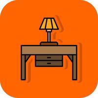 Console Table Filled Orange background Icon vector