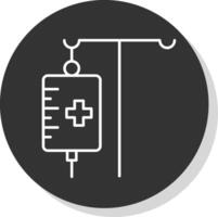 Medical Drip Line Grey Circle Icon vector