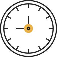 Clock Skined Filled Icon vector