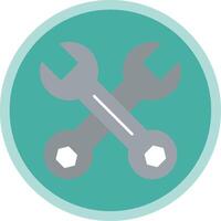 Wrench Flat Multi Circle Icon vector