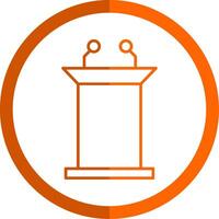 Podium Line Orange Circle Icon vector