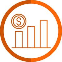 Benefits Line Orange Circle Icon vector