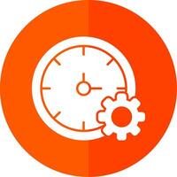 Time Management Glyph Red Circle Icon vector