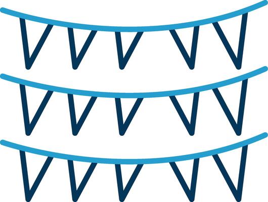 Decoration Line Blue Two Color Icon