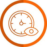 hora rastreo línea naranja circulo icono vector