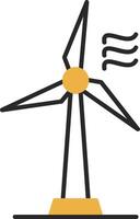 Wind Turbine Skined Filled Icon vector