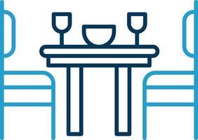 Dining Room Line Blue Two Color Icon vector