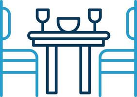 Dining Room Line Blue Two Color Icon vector