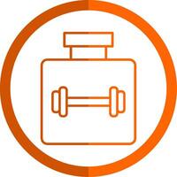 Protein Line Orange Circle Icon vector