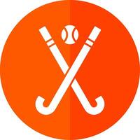 hockey glifo rojo circulo icono vector