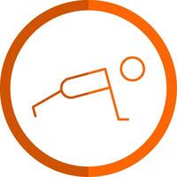 Exercise Line Orange Circle Icon vector