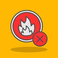 No Fire Filled Shadow Icon vector