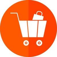 Cart Glyph Red Circle Icon vector