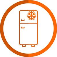 Fridge Line Orange Circle Icon vector