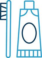Toothpaste Line Blue Two Color Icon vector