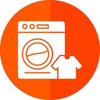 Laundry Glyph Red Circle Icon vector