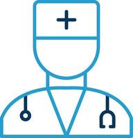 Doctor Line Blue Two Color Icon vector