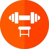 Dumbbell Glyph Red Circle Icon vector