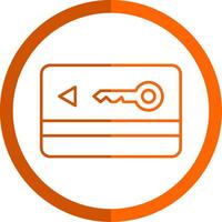 Key Card Line Orange Circle Icon vector