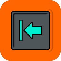 Left Arrow Filled Orange background Icon vector