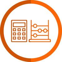 Abacus Line Orange Circle Icon vector