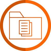 Documents Line Orange Circle Icon vector