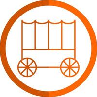 Carriage Line Orange Circle Icon vector