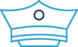 Policeman's hat Line Blue Two Color Icon vector