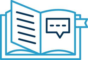 Open Book Line Blue Two Color Icon vector