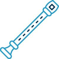 Flute Line Blue Two Color Icon vector