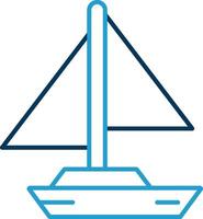 Small Yacht Line Blue Two Color Icon vector