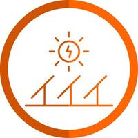 Solar Energy Line Orange Circle Icon vector