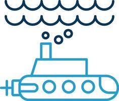 Submarine Line Blue Two Color Icon vector