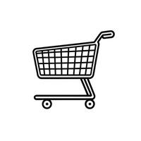 Cartoon shopping cart icon clip art 2d illustration vector