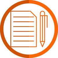 Document Line Orange Circle Icon vector