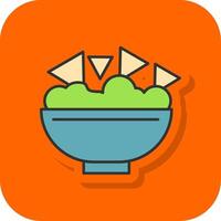 Nachos Filled Orange background Icon vector