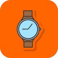 Casual Watch Filled Orange background Icon vector