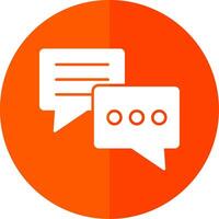 Conversation Glyph Red Circle Icon vector