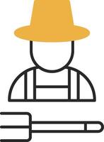 Farmer Skined Filled Icon vector